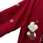 Vintage Women's Size 3X Ugly Christmas Fleece Cardigan Sweater Pockets Red Photo 4
