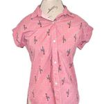 Bonobos Womens Riviera Button Up Shirt Blouse Rachel Levit Ruiz XS Pink Western Photo 0