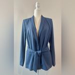 White House | Black Market WHBM Slate Blue Slip On Belted Blazer Jacket Size 12 Photo 1