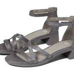 Eileen Fisher  Noni Sandal Silver Suede Low Heel‎ 7.5 Photo 0