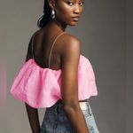 Anthropologie  NWT | Maeve Diamond Strap Crop Top in Pink | M Photo 4