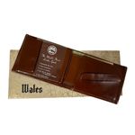 1950's WALES NOS Tooled Leather Bifold Alaska Eskimo Scene Dog Sled Wallet Brown Photo 1