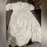 Amanda Uprichard  Saffron Dress 3/4 Sleeve Ruffle Tiered Midi white xs Photo 7