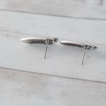 Vintage Stud Earrings Shades of Dark Red, Silver Tone, Clear Gems Red Photo 4