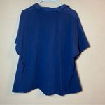 Chico's  Navy Blue Short Sleeve A Line Collared Blouse Top Shirt Size 3 US XL Photo 4