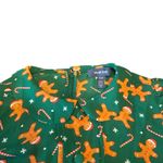 Modcloth Plus Size 16W Gingerbread Candy Cane Print Peter Pan Collar Green Dress Photo 5