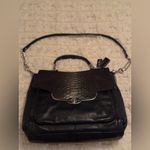 Coach Black Madison Satchel Flap in glitter python bag Photo 10
