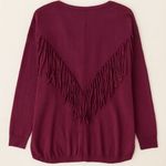 Donna Karan burgundy fringes sweater Photo 7