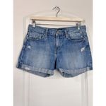 Levi's Jeans Shorts Juniors Size 9 Distressed Cuffed Cotton Blue Denim Photo 9