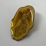 Vintage Angel Pin Religious‎ Guardian Gold Tone Brooch Spiritual Protection Photo 4