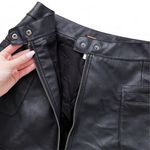 Free People Vegan Leather Black A-Line Zip Front Mini Skirt Photo 14