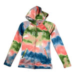 Burton  Shirt Womens Small Green Tie Dye Zip‎ Up Peak Hoodie Sweatshirt Outdoors Photo 0