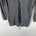margaret o'leary Sz M grey cashmere & silk blend 3/4 sleeve Henley sweater Lace Photo 2