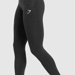 Gymshark Black Waist Support Leggings Mid Rise Soft Athleisure Size Medium Photo 0