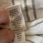 Garnet Hill Size M Essential Linen Pull On Skirt Striped White Grey Pockets Photo 5