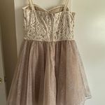 Speekless JUNIORS  SIZE 7 BEIGE DRESS WITH SILVER SPARKLES & BUILT IN BRA & SLIP. LACE STRAPS Photo 1