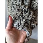 Tolani  Shirt Women Medium Black Silk Geometric Button‎ Down Long Sleeve Blouse Photo 5