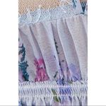 Free People Daphne Floral Lace Baby Blue Purple Romantic Blouse Top XS Photo 4