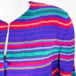 Vintage Adrianna Papell‎ 100% silk blazer jacket, floral print, size 16 Blue Photo 7