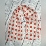 Vintage sheer red and white polkadot nylon scarf Photo 3