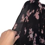 City Chic  Black  Floral Budding Romance Long Sleeve Hi Low  Top Size L/20 ( 3X ) Photo 5