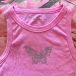 Arizona hot pink butterfly rhinestone tank top Photo 4