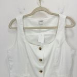 J.Crew Squareneck linen Blend Vest Suit Top Classic Minimalist White US 10 NWT Photo 5