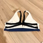 Athleta Mod Strappy back swimsuit top white black blue size medium Photo 1