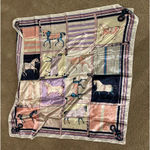 ab9 Woman scarf with horses amazing Purple Photo 0