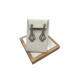 Crystal clear rhinestone drop earrings special occasion chandelier bridal prom e White Photo 3