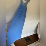 Flying Tomato Blue Sleeveless Floral Eyelet Scoop Neck Maxi Dress Size L Photo 5