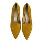 Sole Society  Mustard Suede Leather Pointed Toe Block Heel Slip On Pumps Shoes 10 Photo 1