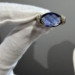 BLUE CRYSTAL ADORNED VINTAGE ESTATE 925 STERLING SILVER WOMEN'S‎ RINGS SIZE 8 Photo 0