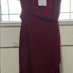 Exlura Women's Sleeveless Solid Split Front Bodycon Midi Tank Dress with Belt RED (641) Photo 0