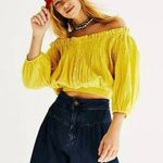 Free People Dancing Till Dawn Off the Shoulder Top Blouse Citrus Honey Photo 12