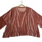 POL  Crewneck Oversized Drop Shoulder Velvet Top Size Medium Lagenlook Bohemian Photo 0