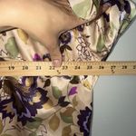 i.e. Woman 100% Silk Floral Blouse Size 3X Button Front Top Boho Botanical Print Purple Photo 4