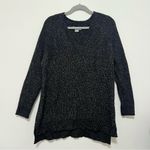 Natural Reflections Ribbed V-Neck Raglan Long-Sleeve Sweater, marled black sz XL Photo 5
