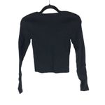 Madewell Womens Ottoman Pullover Crop Sweater Top Ribbed Square Neck Black XS Photo 4