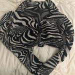 ASTR Black and white marble synched cropped sweater Photo 0