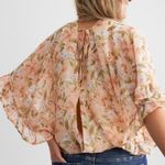 Daytrip  Floral Chiffon Swiss Dot Top SIZE M Photo 1