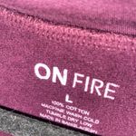 On Fire  Burgundy LOVE Graphic Cowl Turtle Neck Sweatshirt Women's Size Large Photo 3