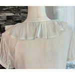 Mossimo White Blouse Ruffled Lace Trimmed Collar SZ S Fairy Coquette Feminine Photo 8