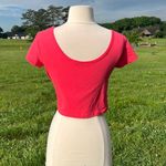 Cherish  Coral Pink Cotton Crop Top Womens Large Photo 8