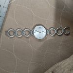 Brighton Watch York Womens Silver-Tone Link Bracelet With White Dial Heart Photo 8