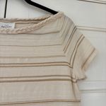 Sézane Sezane Diane Dress Beige Gold Cream Striped Mini Dress Size Medium Quiet Luxury Photo 4