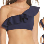 Ted Baker  Navy Blue One Shoulder Ruffle Bikini Top Photo 0