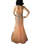 Anny Lee  Mermaid Sweetheart Sheer Bodice formal dress in nude size large Photo 9