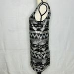 One Clothing One Love Clothing Sequin V-Neck Minidress Aztec Silver Black Gold Women's Sz M Photo 3