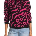 Elodie  Black and Pink Animal Print Sweater Photo 0